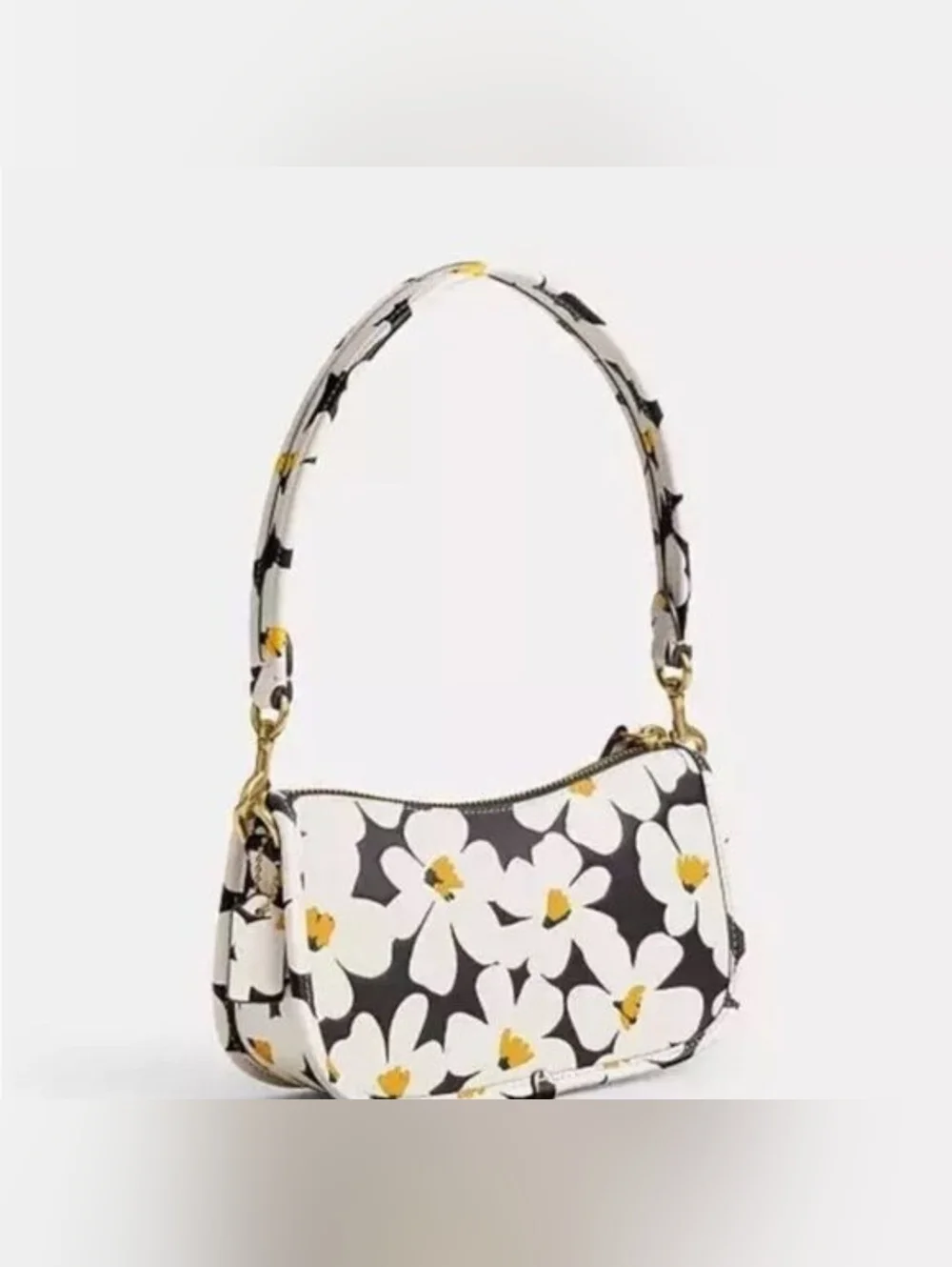 NWT! COACH CHALK DAISY FLORAL SWINGER 20 BAG